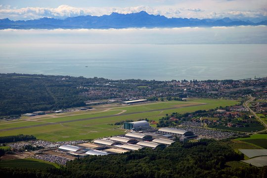 Luftbild der Messe Friedrichshafen